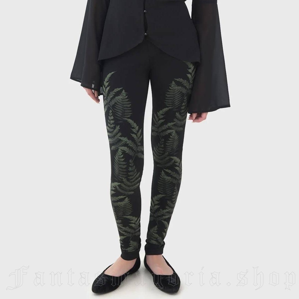 Killstar equinoxx black green leaf leggings